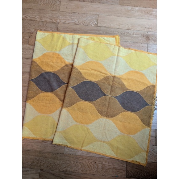 Vintage Bath Towels Cannon Royal Family Seven Seas Yellow Orange Brown Lot Of 2 - Picture 5 of 7